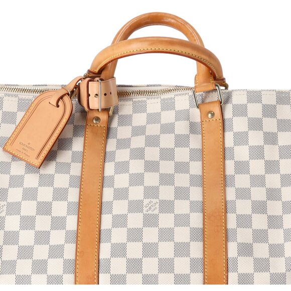 Louis Vuitton Keepall Bandouliere 55 Damier Boston Bag N41429 Azur Damier - Picture 3 of 8